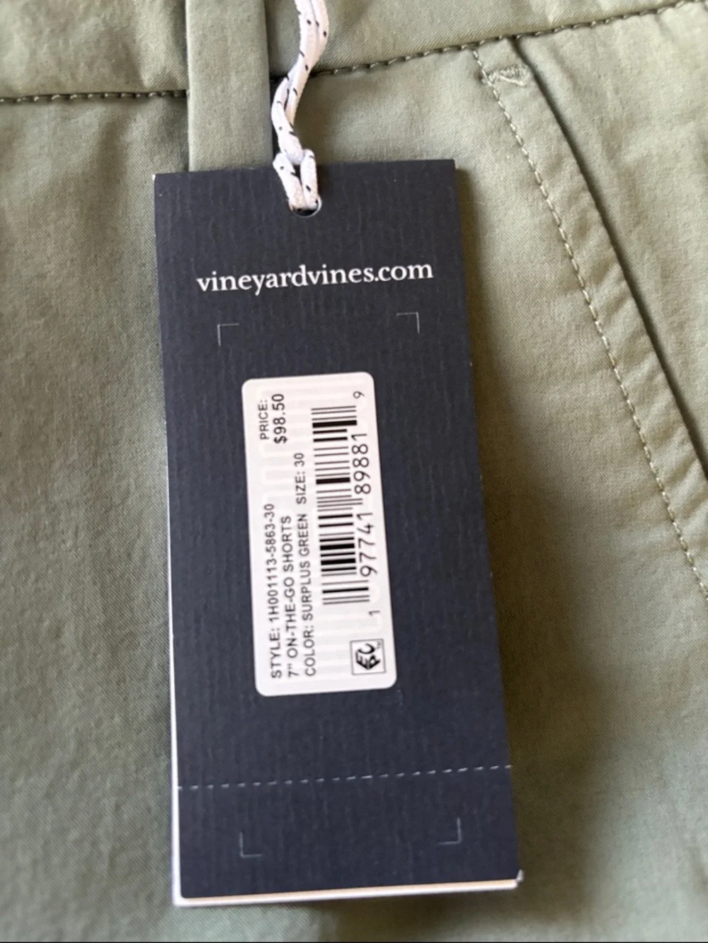 Vineyard Vines On The Go Men’s Surplus Green Flat Front Shorts - Picture 3 of 5